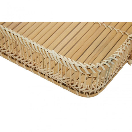 Rectangular Natural Rattan And Bamboo Tray
