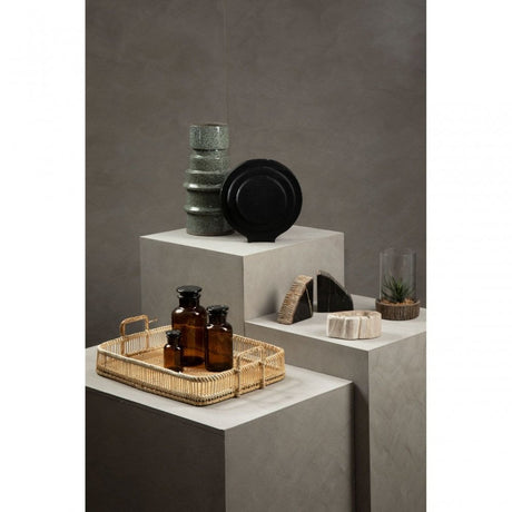 Rectangular Natural Rattan And Bamboo Tray