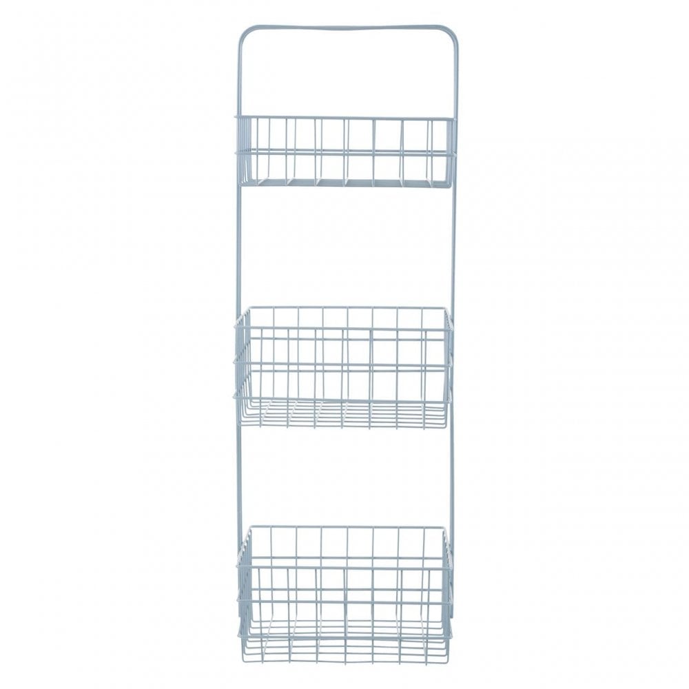 3 Tier Grey Finish Wire Storage Caddy
