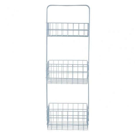 3 Tier Grey Finish Wire Storage Caddy