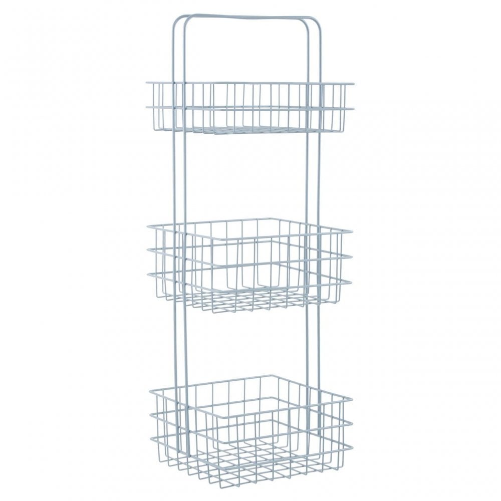 3 Tier Grey Finish Wire Storage Caddy
