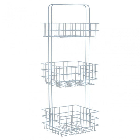 3 Tier Grey Finish Wire Storage Caddy