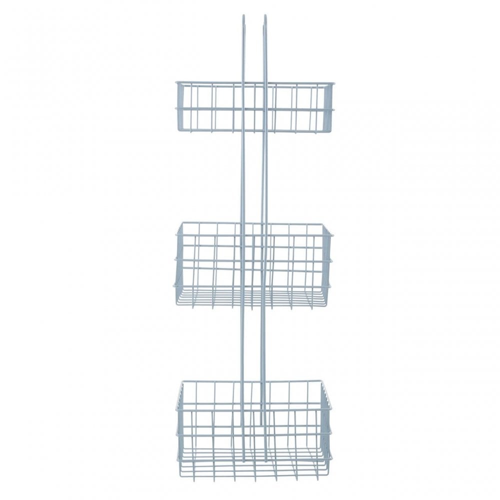 3 Tier Grey Finish Wire Storage Caddy