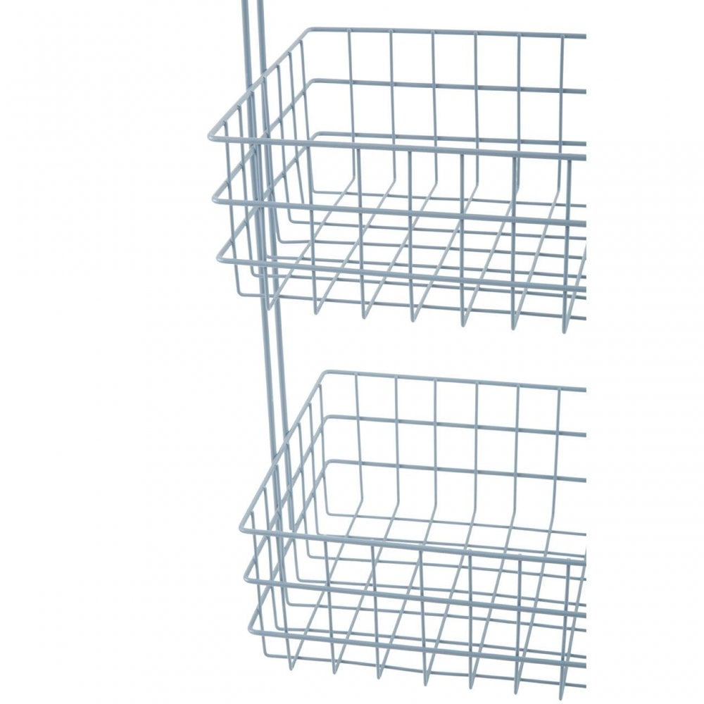 3 Tier Grey Finish Wire Storage Caddy