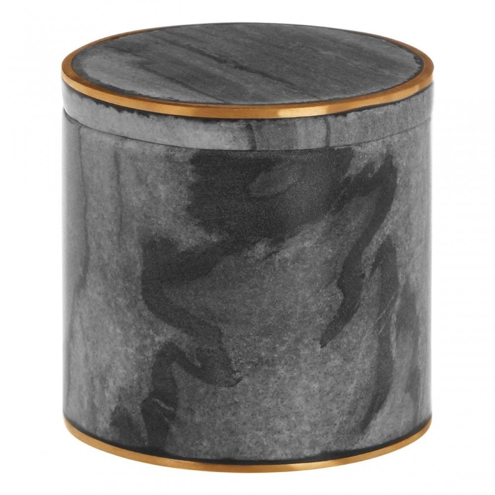 Grey Marble Brass Storage Pot