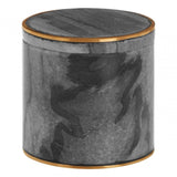 Grey Marble Brass Storage Pot