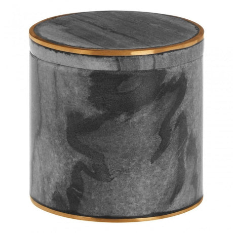 Grey Marble Brass Storage Pot