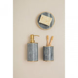 Grey Marble Brass Soap Dish