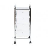 4 White Plastic Drawers Trolley