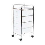 4 White Plastic Drawers Trolley