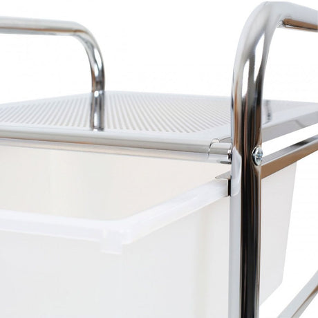 4 White Plastic Drawers Trolley