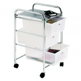 3 White Plastic Drawers Trolley