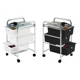 3 White Plastic Drawers Trolley