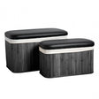 Ottoman Black Bamboo Storage Seats