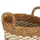 Round Seagrass Basket With White Bottom