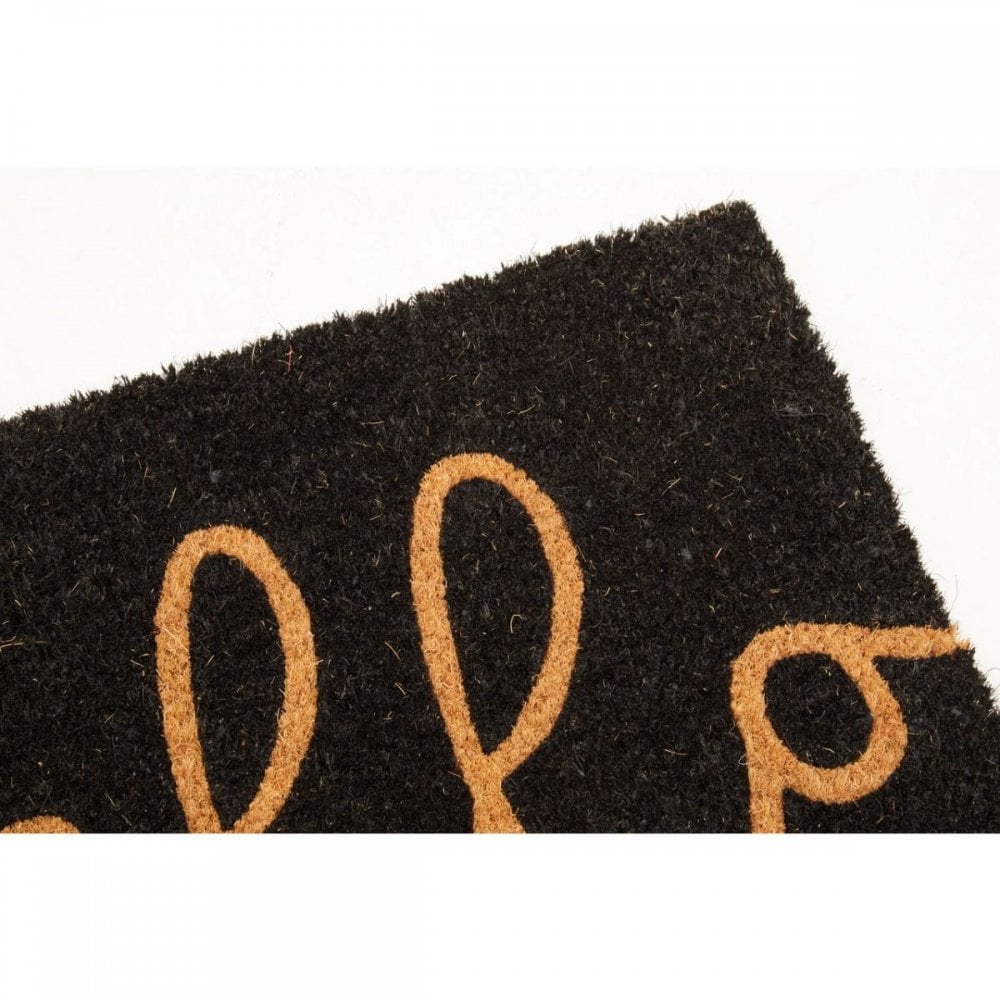Hello Black Doormat