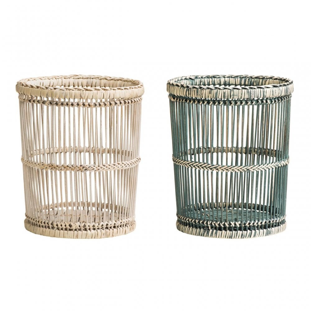Rustic White Washed Waste Bin