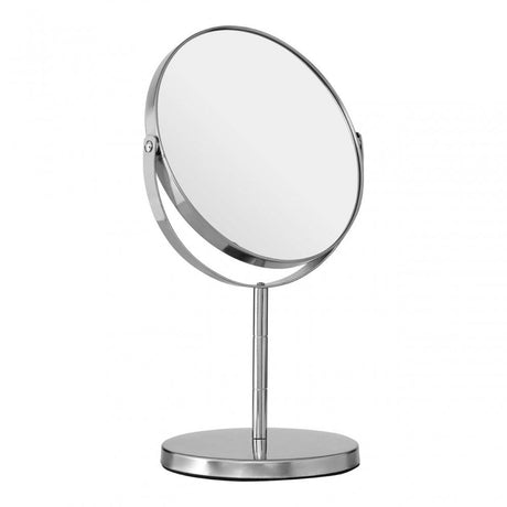 Silver Effect Metal Swivel Table Mirror
