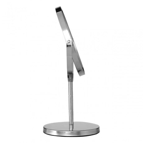 Silver Effect Metal Swivel Table Mirror