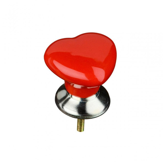 Heart Shape Red Ceramic Drawer Knobs