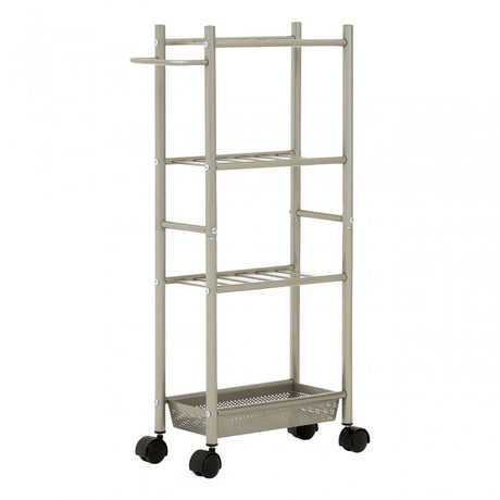 4 Tier Trolley Brush Nickel With Basket