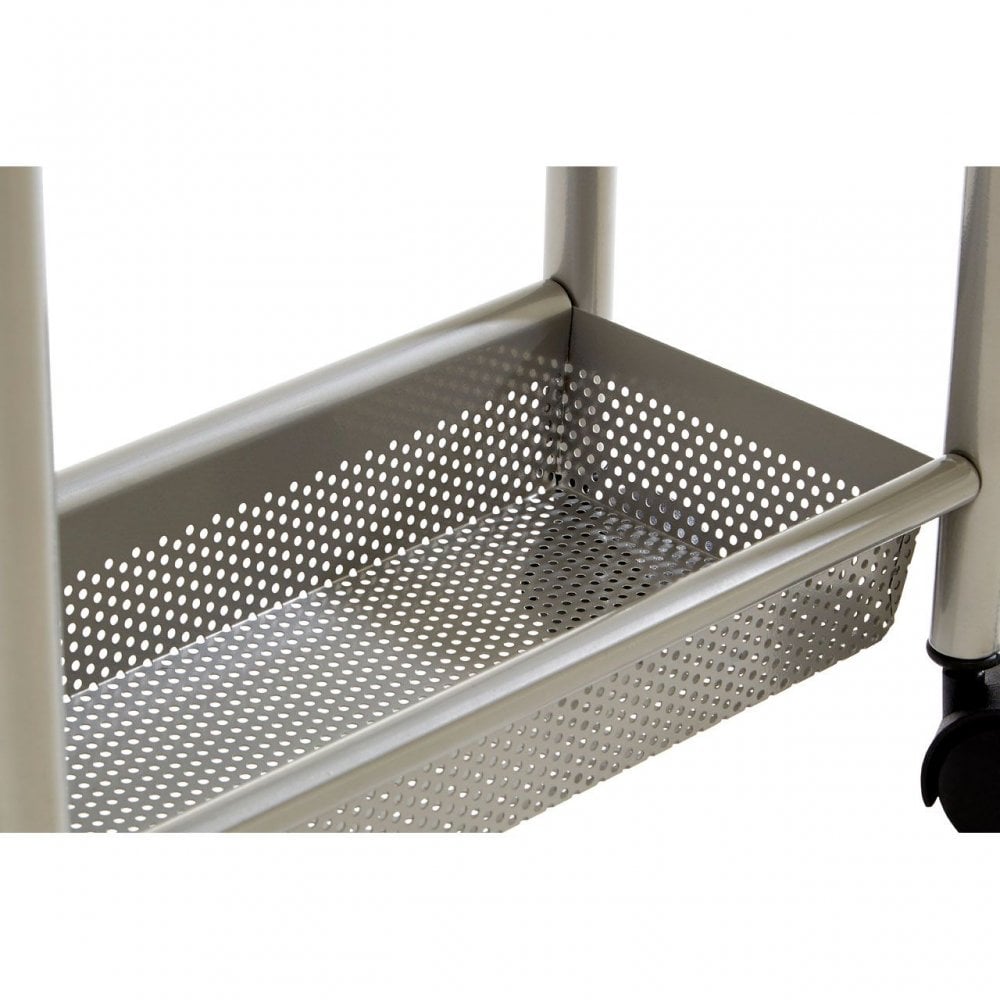 4 Tier Trolley Brush Nickel With Basket