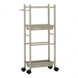 4 Tier Brush Nickel Trolley With 2 Baskets