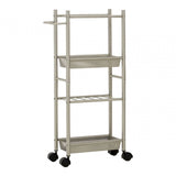 4 Tier Brush Nickel Trolley With 2 Baskets