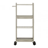 4 Tier Brush Nickel Trolley With 2 Baskets