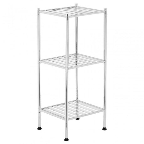 3 Tier Chrome Shelf Unit With Rubber Feet