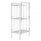 3 Tier Chrome Shelf Unit With Slatted Sides