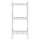 3 Tier Chrome Shelf Unit With Slatted Sides