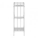 3 Tier Chrome Shelf Unit With Slatted Sides