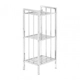3 Tier Chrome Shelf Unit With Slatted Sides