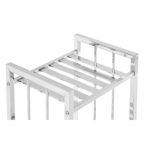 3 Tier Chrome Shelf Unit With Slatted Sides