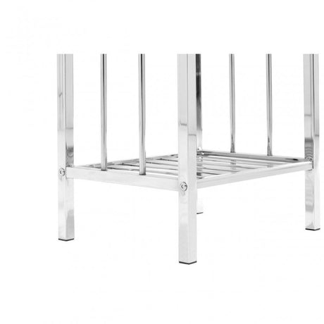 3 Tier Chrome Shelf Unit With Slatted Sides
