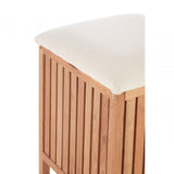 Walnut Wood Storage Stool With Seat Pad