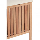 Walnut Wood Storage Stool With Seat Pad