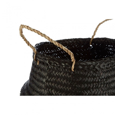 Black / Silver Small Seagrass Basket
