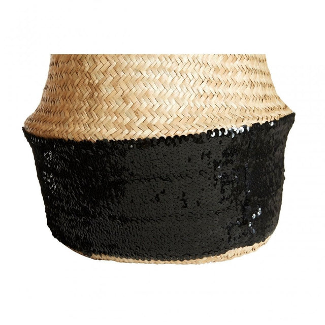 Black / Natural Small Seagrass Basket