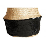 Black / Natural Small Seagrass Basket