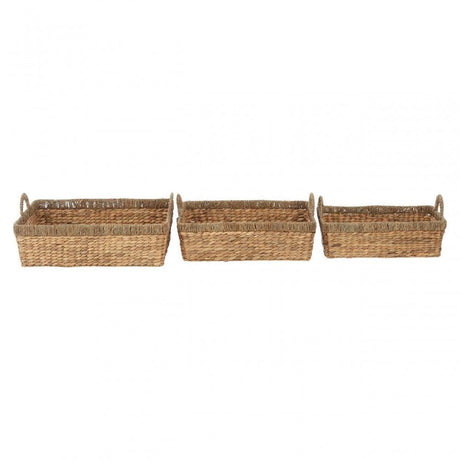 Double Seagrass Rim Storage Baskets