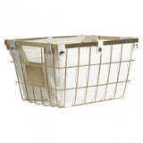 Medium Gold Finish Iron Wire Storage Basket