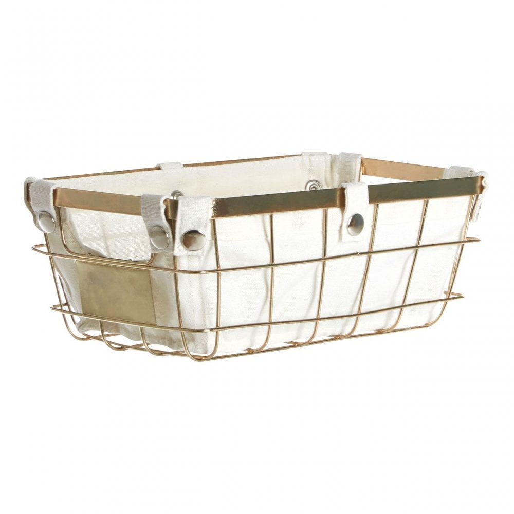 Small Gold Finish Iron Wire Storage Basket
