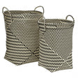 Woven Black/White Laundry Baskets - Set Of 2