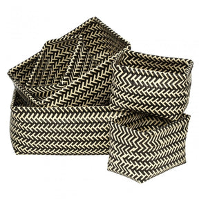 Black/White Woven Storage Baskets