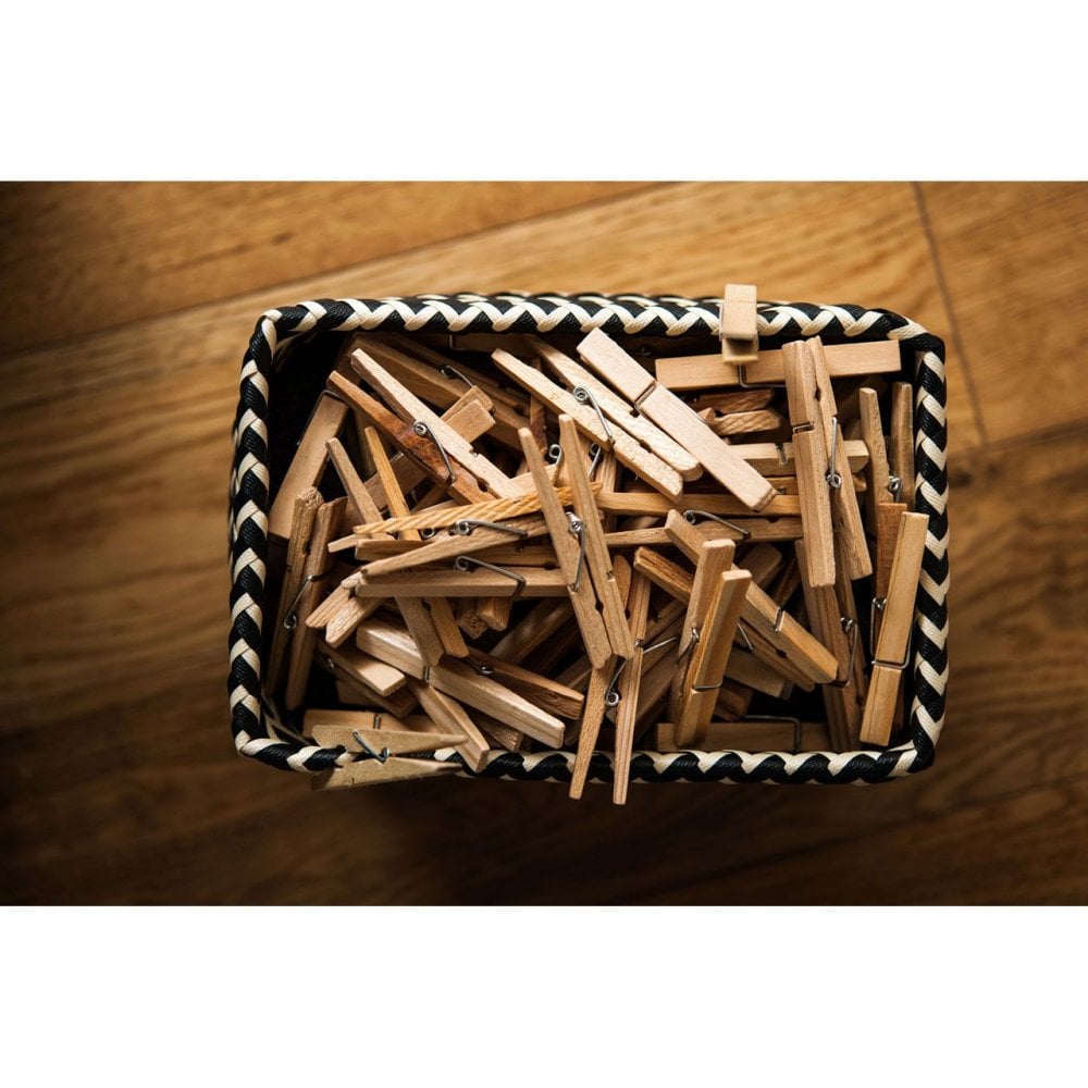 Black/White Woven Storage Baskets