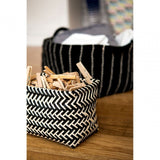 Black/White Woven Storage Baskets