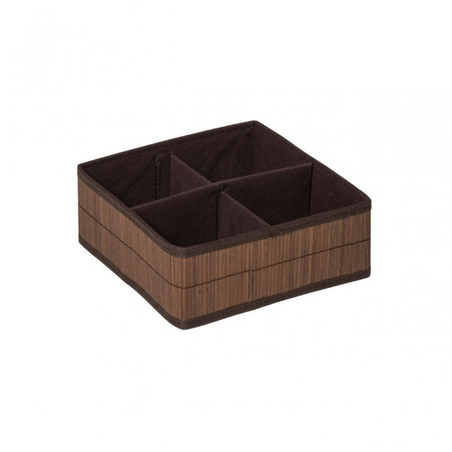 Kanky 4 Sections Dark Brown Storage Box