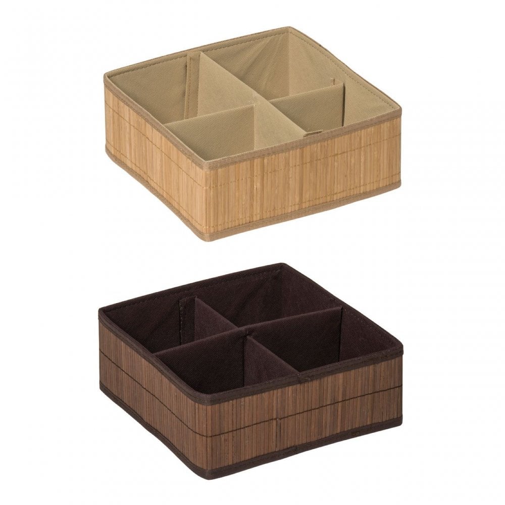 Kanky 4 Sections Dark Brown Storage Box